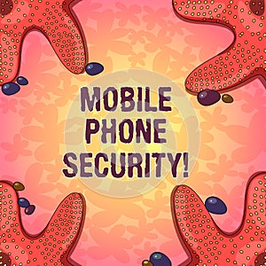 Word writing text Mobile Phone Security. Business concept for secure data on mobile devices Wireless security Starfish