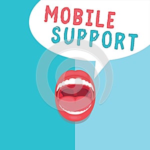 Word writing text Mobile Support. Business concept for Provides maintenance on portable devices technical issues