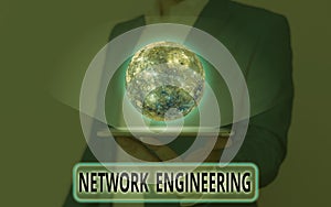 Word writing text Network Engineering. Business concept for field concerned with internetworking service requirement