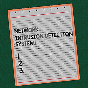 Word writing text Network Intrusion Detection System. Business concept for Safety security multimedia systems Lined