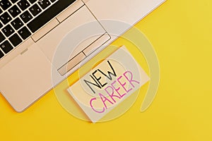 Word writing text New Career. Business concept for a change to a different type of job from the one you have Slim trendy