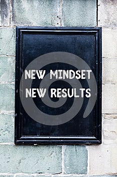 Word writing text New Mindset New Results. Business concept for obstacles are opportunities to reach achievement.