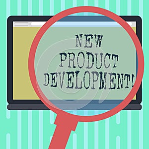 Word writing text New Product Development. Business concept for Process of bringing a new product to the marketplace