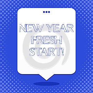 Word writing text New Year Fresh Start. Business concept for Time to follow resolutions reach out dream job Blank Space