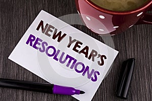 Word writing text New Year'S Resolutions. Business concept for Goals Objectives Targets Decisions for next 365 days written on Wh