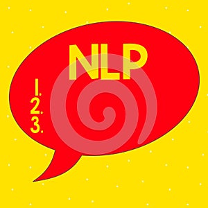 Word writing text Nlp. Business concept for psychological approach involves analyzing strategies to reach a goal Speech