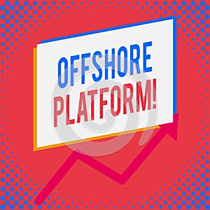 Word writing text Offshore Platform. Business concept for structure with facilities for well drilling to explore.