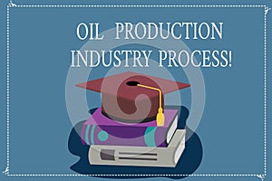 Word writing text Oil Production Industry Process. Business concept for Petroleum company industrial processing Color
