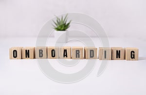 Word writing text Onboarding. Business concept for Action Process of integrating a new employee into an organization Man holding