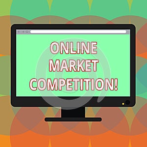 Word writing text Online Market Competition. Business concept for Rivalry between companies selling same product Blank Computer