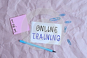 Word writing text Online Training. Business concept for Computer based training Distance or electronic learning Papercraft craft