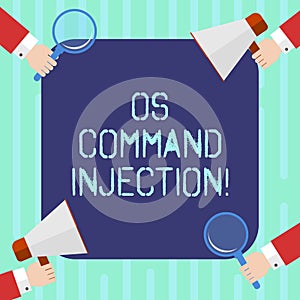 Word writing text Os Comanalysisd Injection. Business concept for Attack technique used for illegal execution of photo