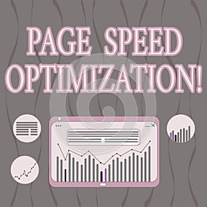 Word writing text Page Speed Optimization. Business concept for Improve the speed of content loading in a webpage