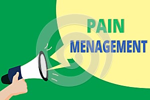 Word writing text Pain Management. Business concept for a branch of medicine employing an interdisciplinary approach