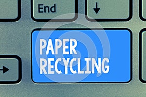 Word writing text Paper Recycling. Business concept for Using the waste papers in a new way by recycling them