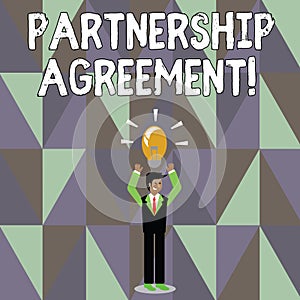 Word writing text Partnership Agreement. Business concept for Legal form of business operation between parties
