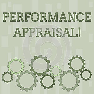 Word writing text Perforanalysisce Appraisal. Business concept for systematic evaluation perforanalysisce of employees