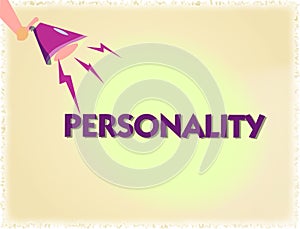 Word writing text Personality. Business concept for Characteristics Qualities form individual distinctive character