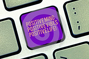 Word writing text Positive Mind Positive Vibes Positive Life. Business concept for Motivation inspiration to live