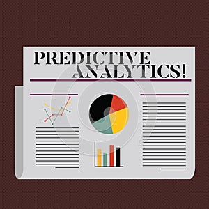 Word writing text Predictive Analytics. Business concept for Method to forecast Perforanalysisce Statistical Analysis. photo