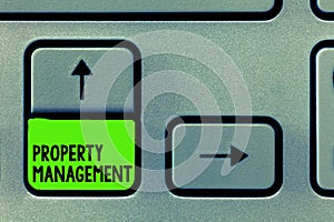 Word writing text Property Management. Business concept for Overseeing of Real Estate Preserved value of Facility