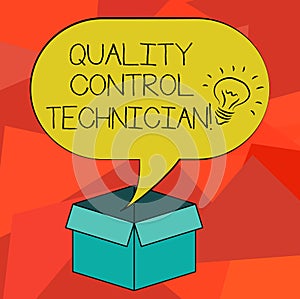 Word writing text Quality Control Technician. Business concept for Responsible for qualityassurance processes Idea icon
