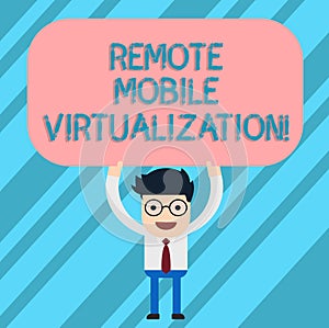 Word writing text Remote Mobile Virtualization. Business concept for can remotely control an Android virtual machine Man