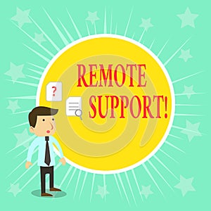 Word writing text Remote Support. Business concept for help endusers to solve computer problems and issues remotely.