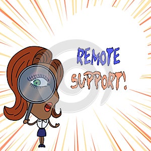 Word writing text Remote Support. Business concept for help endusers to solve computer problems and issues remotely.