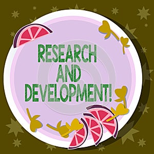 Word writing text Research And Development. Business concept for Innovation Improvement of products and processes