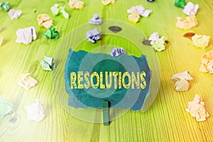 Word writing text Resolutions. Business concept for the act of analyzing a complex notion into simpler ones Colored photo