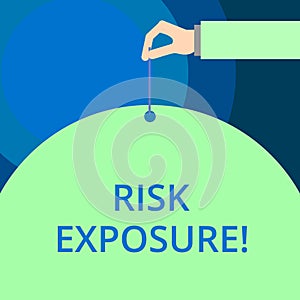 Word writing text Risk Exposure. Business concept for the quantified potential loss that might occur in a business.