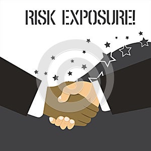 Word writing text Risk Exposure. Business concept for the quantified potential loss that might occur in a business Hand