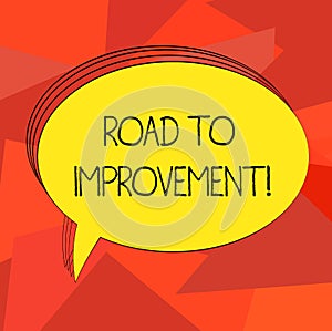 Word writing text Road To Improvement. Business concept for way that thing makes something better or yourself Blank Oval