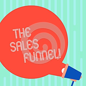 Word writing text The Sales Funnel. Business concept for refers to buying process companies lead customers through Blank