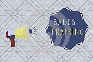 Word writing text Sales Training. Business concept for Action Selling Market Overview Personal Development