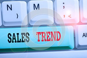 Word writing text Sales Trend. Business concept for Composite data of a company s is annual sales and employment.