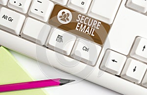 Word writing text Secure Email. Business concept for protect the email content from being read by unwanted entities