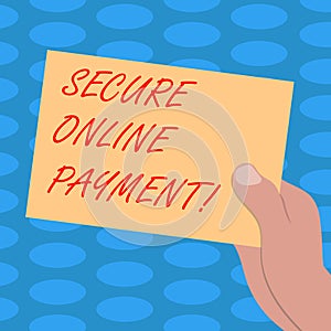 Word writing text Secure Online Payment. Business concept for Protected online system of paying goods and services Drawn