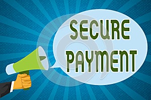 Word writing text Secure Payment. Business concept for Security of Payment refers to ensure of paid even in dispute