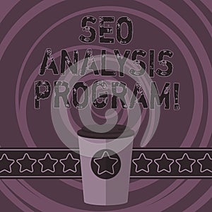 Word writing text Seo Analysis Program. Business concept for A tool to use to improve a visibility of a website 3D