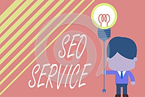 Word writing text Seo Service. Business concept for techniques and procedures to increase the website visibility