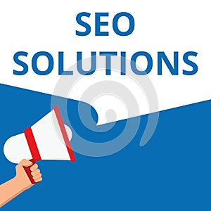 Word writing text Seo Solutions