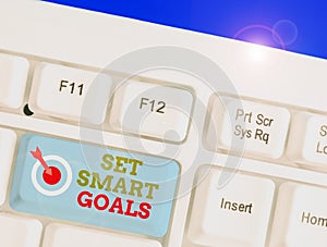 Word writing text Set Smart Goals. Business concept for Establish achievable objectives Make good business plans.