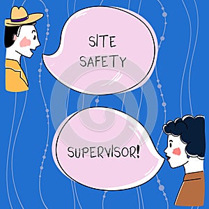 Word writing text Site Safety Supervisor. Business concept for responsible for employing safety regulations in site Hand