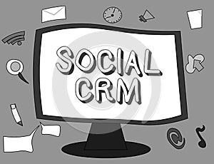 Word writing text Social Crm. Business concept for Customer relationship analysisagement used to engage with customers