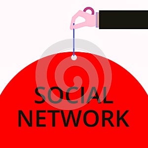 Word writing text Social Network. Business concept for Interactions Sharing Information Interdemonstratingal photo