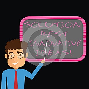 Word writing text Solution Best Innovative Ideas. Business concept for Good imaginative creative alternatives Man