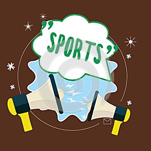 Word writing text Sports. Business concept for activity physical exertion and skill individual or team competes