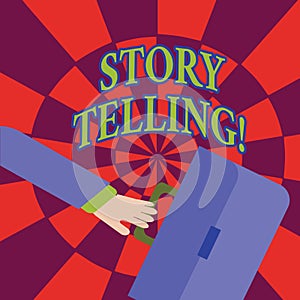 Word writing text Story Telling. Business concept for activity writing stories for publishing them to public Rushing